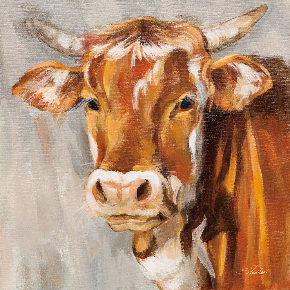 Brown Cow art print by Silvia Vassileva for $57.95 CAD