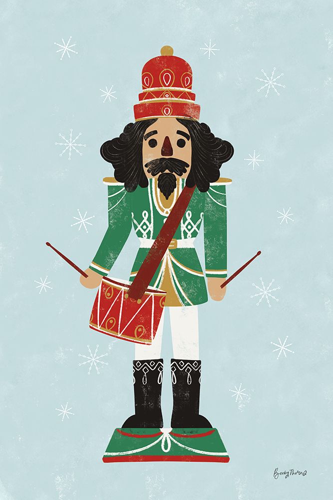 Holiday Cheer Nutcrackers IV art print by Becky Thorns for $57.95 CAD