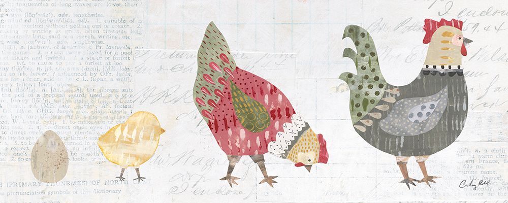 Patchwork Chickens II art print by Courtney Prahl for $57.95 CAD