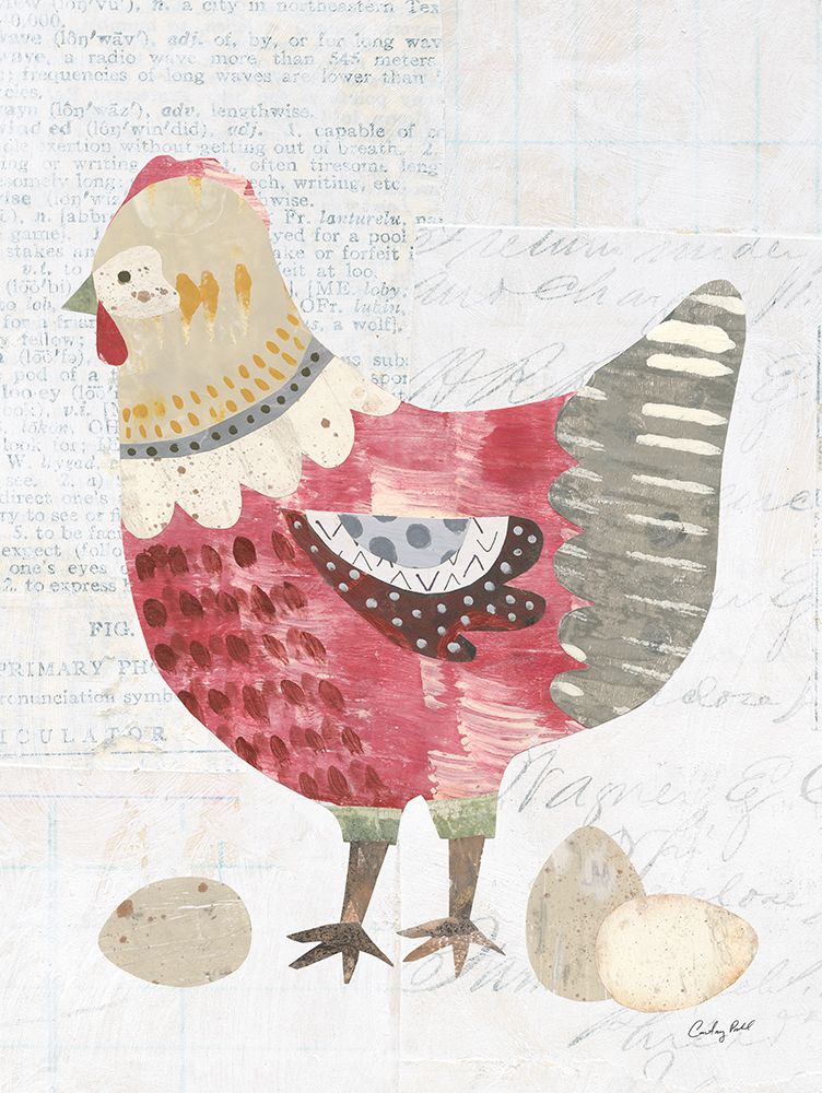 Patchwork Chickens IV art print by Courtney Prahl for $57.95 CAD
