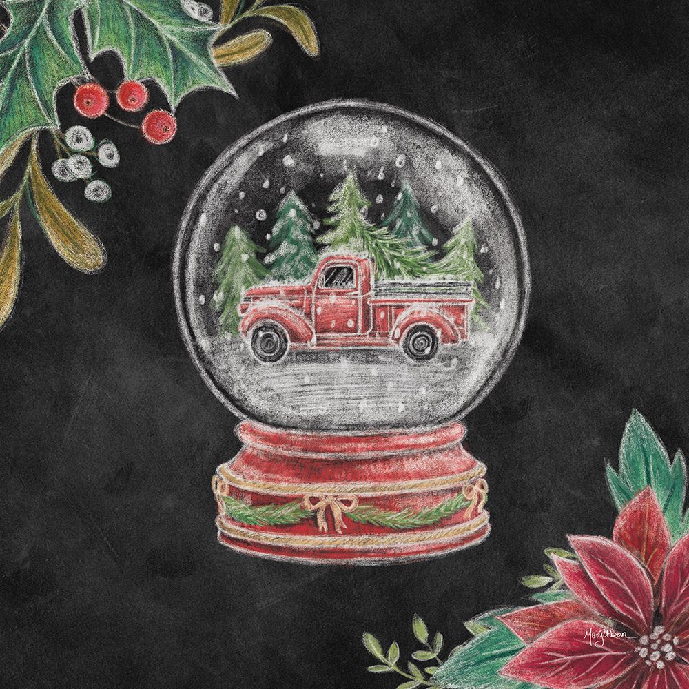 Christmas Chalk Snow Globe art print by Mary Urban for $57.95 CAD