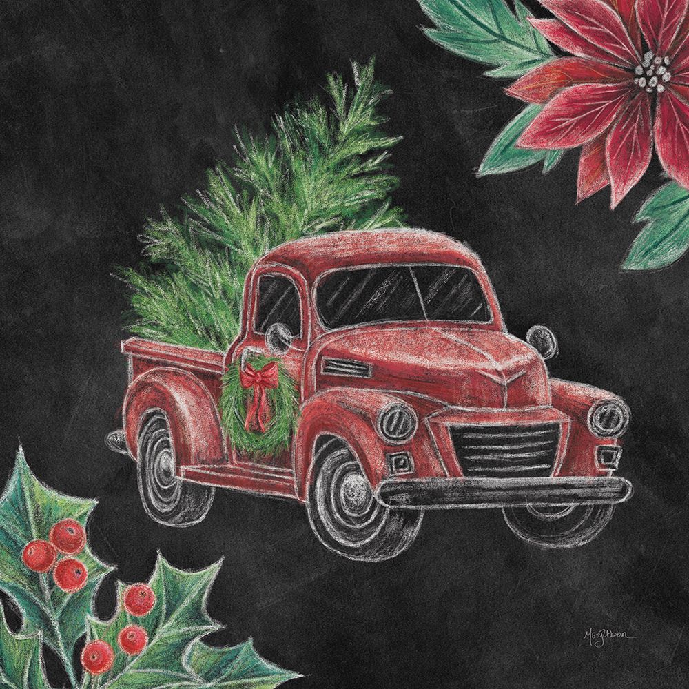 Christmas Chalk Truck IV art print by Mary Urban for $57.95 CAD
