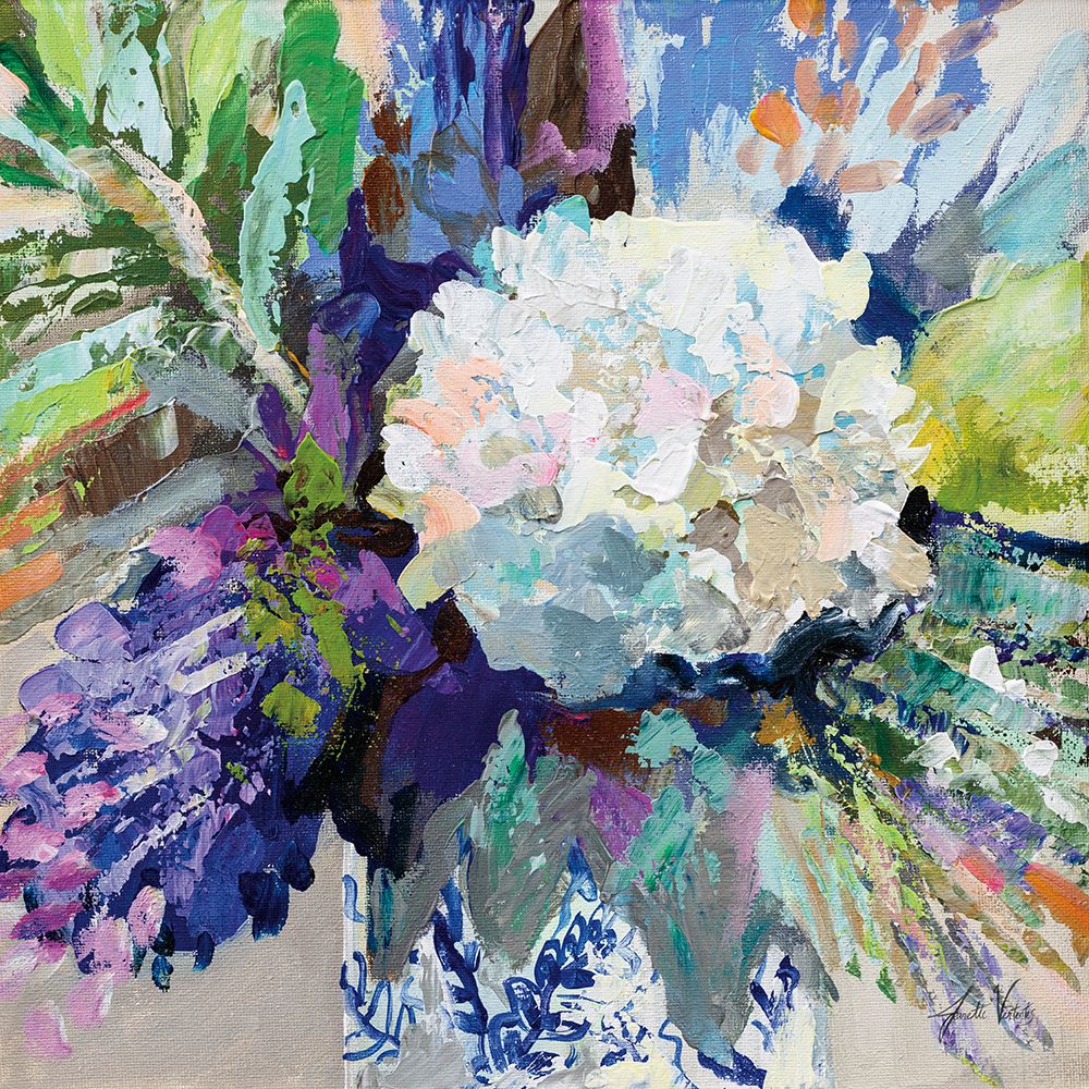 Hydrangea Chinoiserie I art print by Jeanette Vertentes for $57.95 CAD