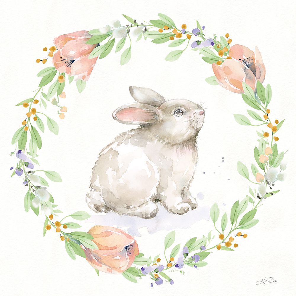 Blooming Bunnies I art print by Katrina Pete for $57.95 CAD