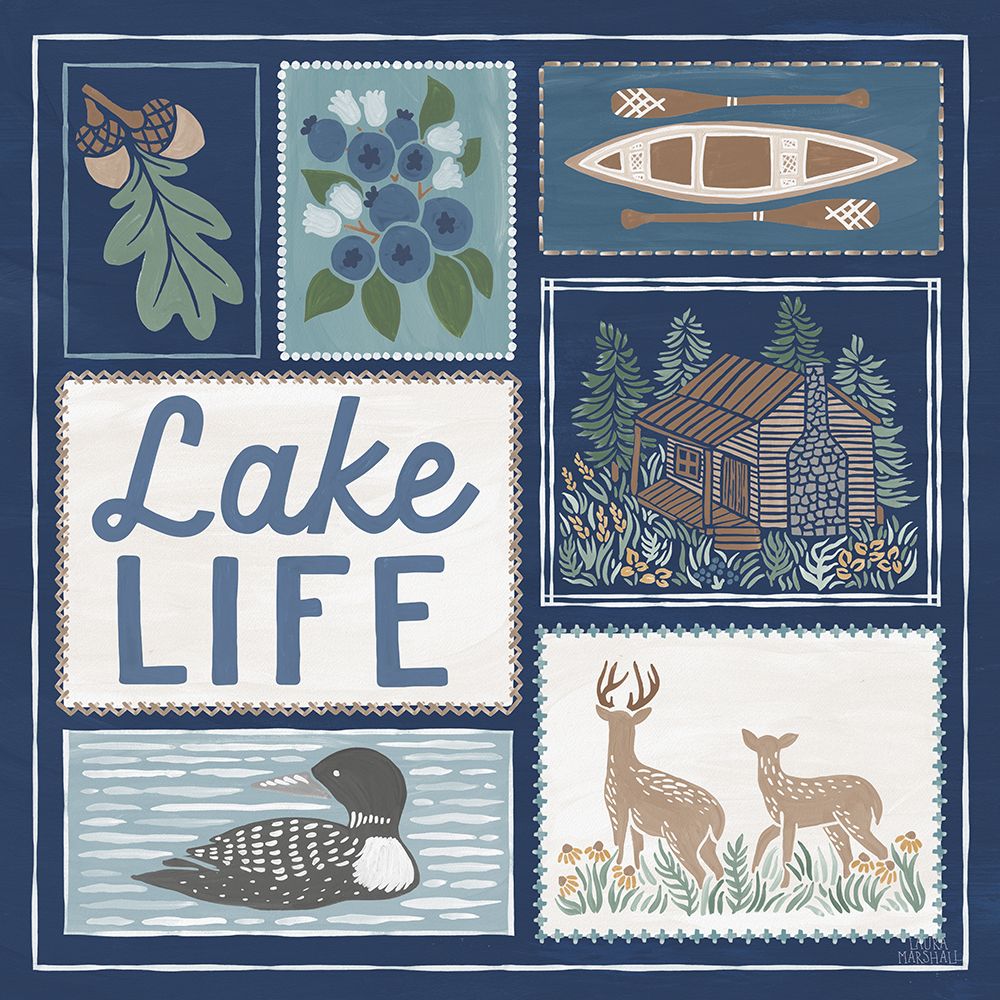 Lakeside Days VII Blue art print by Laura Marshall for $57.95 CAD
