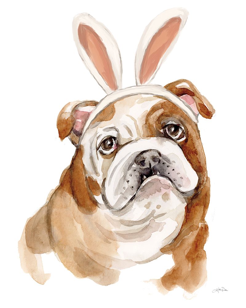 Easter Bulldog art print by Katrina Pete for $57.95 CAD