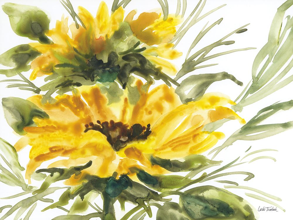 Washy Sunflower art print by Leslie Trimbach for $57.95 CAD