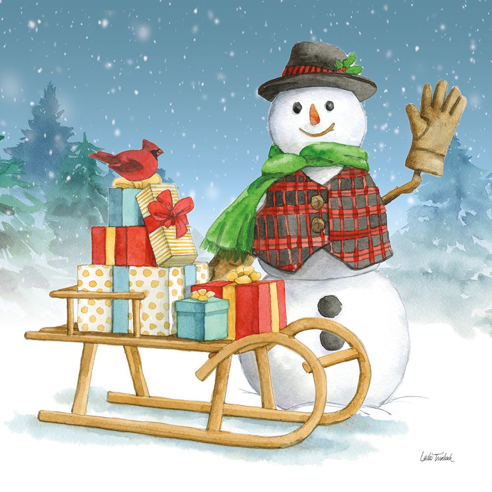Snowman Family IV art print by Leslie Trimbach for $57.95 CAD