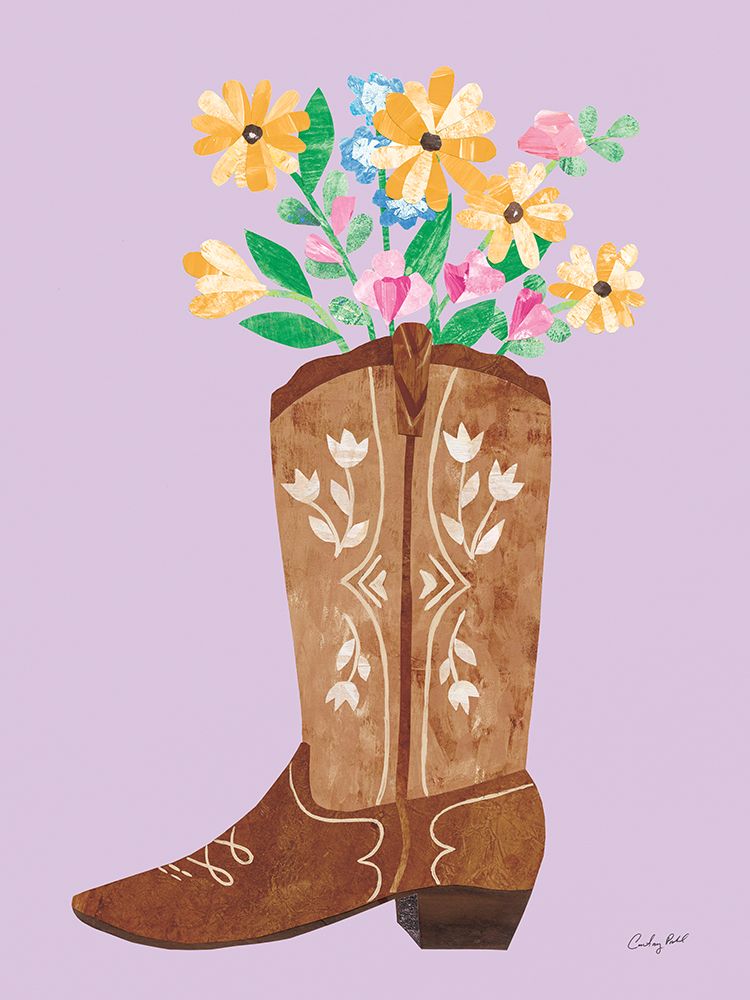 Bright Western Cowgirl Boot VI art print by Courtney Prahl for $57.95 CAD