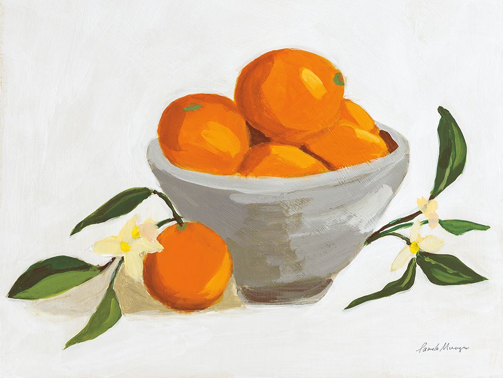 Oranges in a Grey Bowl art print by Pamela Munger for $57.95 CAD