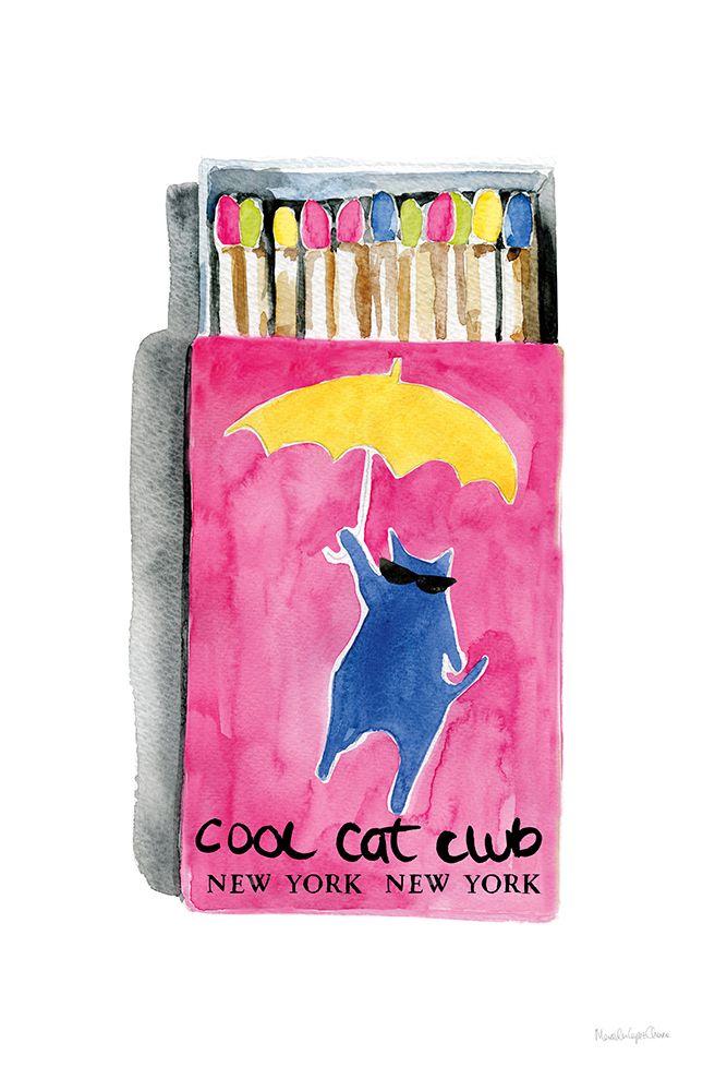 Cool Cat Club Matches I art print by Mercedes Lopez Charro for $57.95 CAD