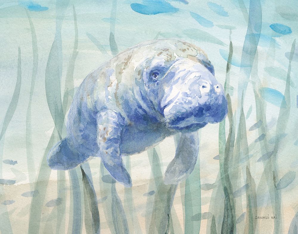 Manatee Undersea art print by Danhui Nai for $57.95 CAD