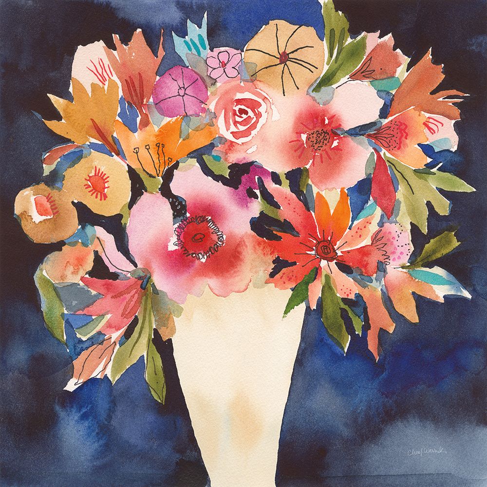 Floral Beauty V Cream Vase art print by Cheryl Warrick for $57.95 CAD