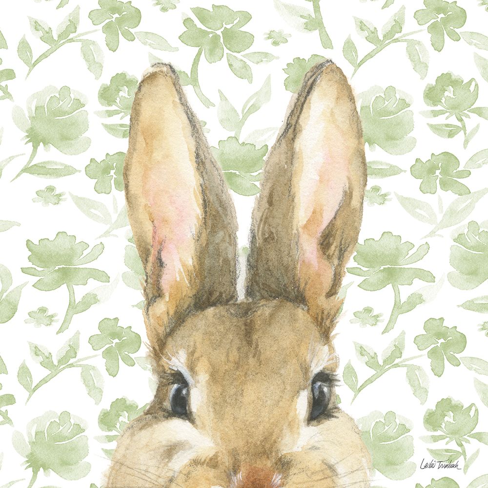 Garden Bunnies VI Green art print by Leslie Trimbach for $57.95 CAD