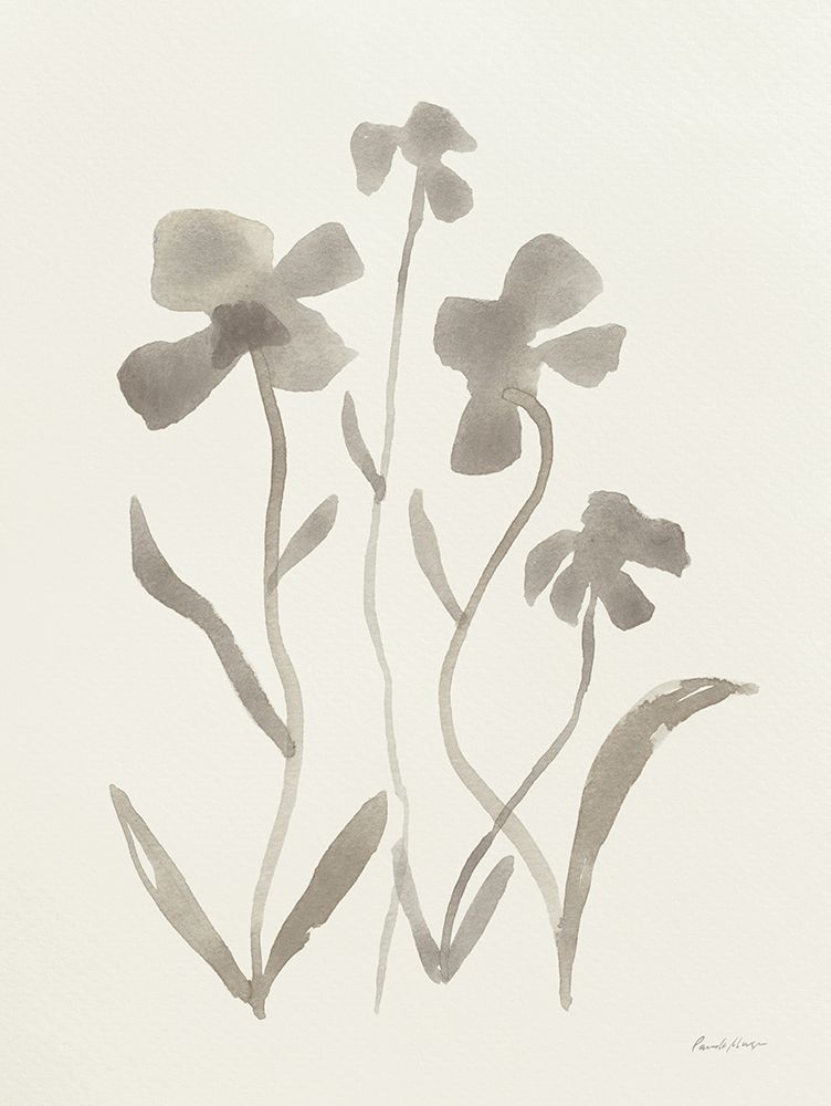 Gray Florals II art print by Pamela Munger for $57.95 CAD