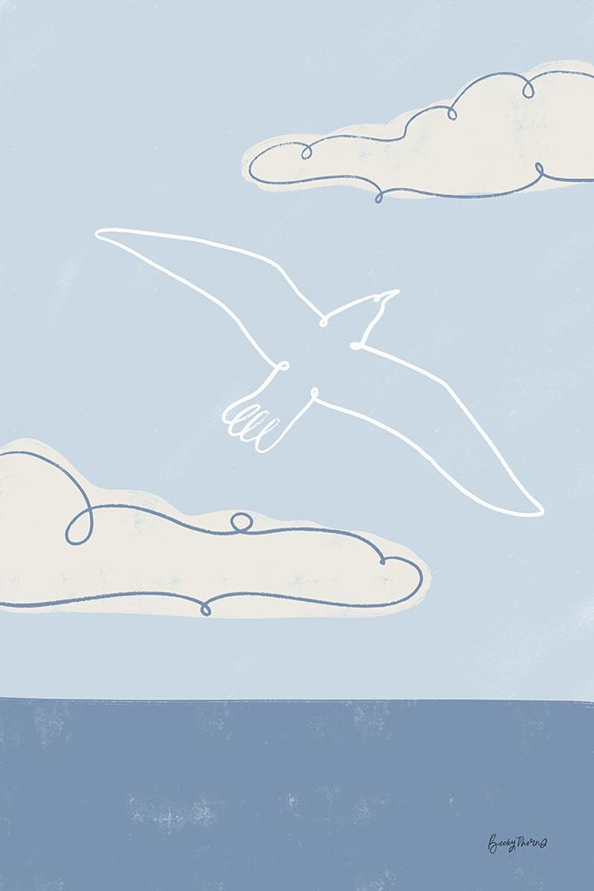 Soaring Seagull III art print by Becky Thorns for $57.95 CAD