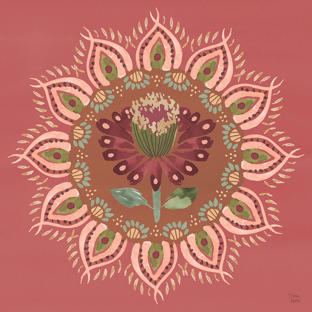 Floral Mandala I art print by Dina June for $57.95 CAD