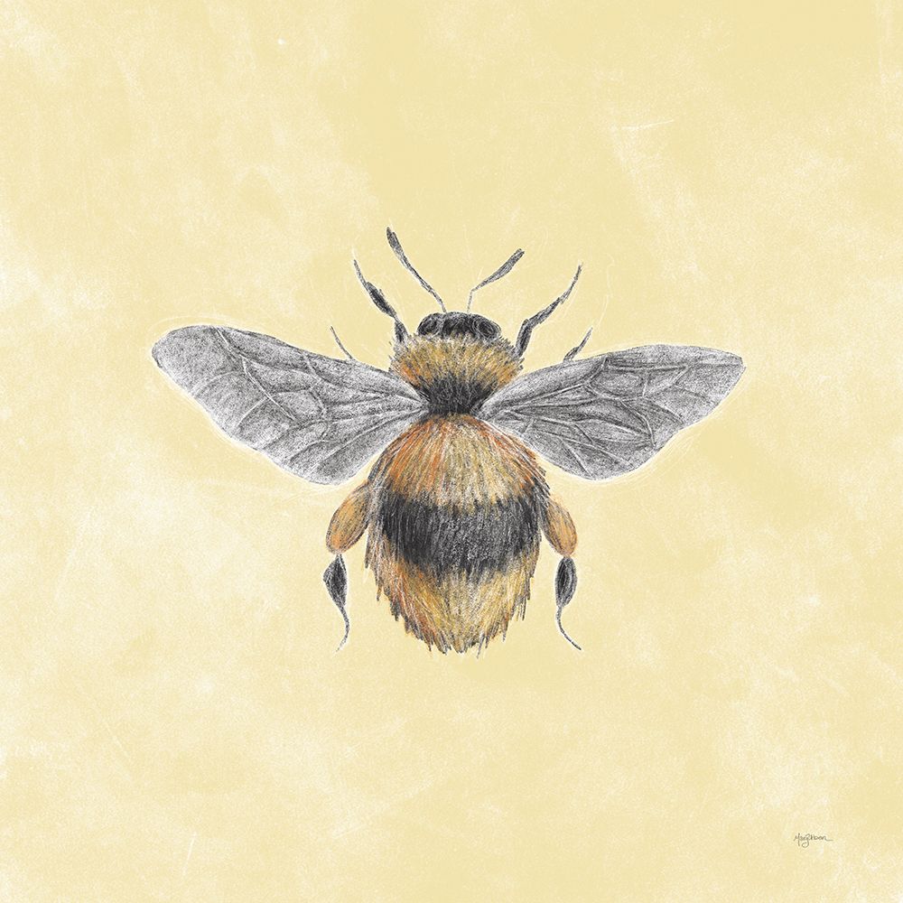 Late Summer Harvest Bee I Yellow art print by Mary Urban for $57.95 CAD