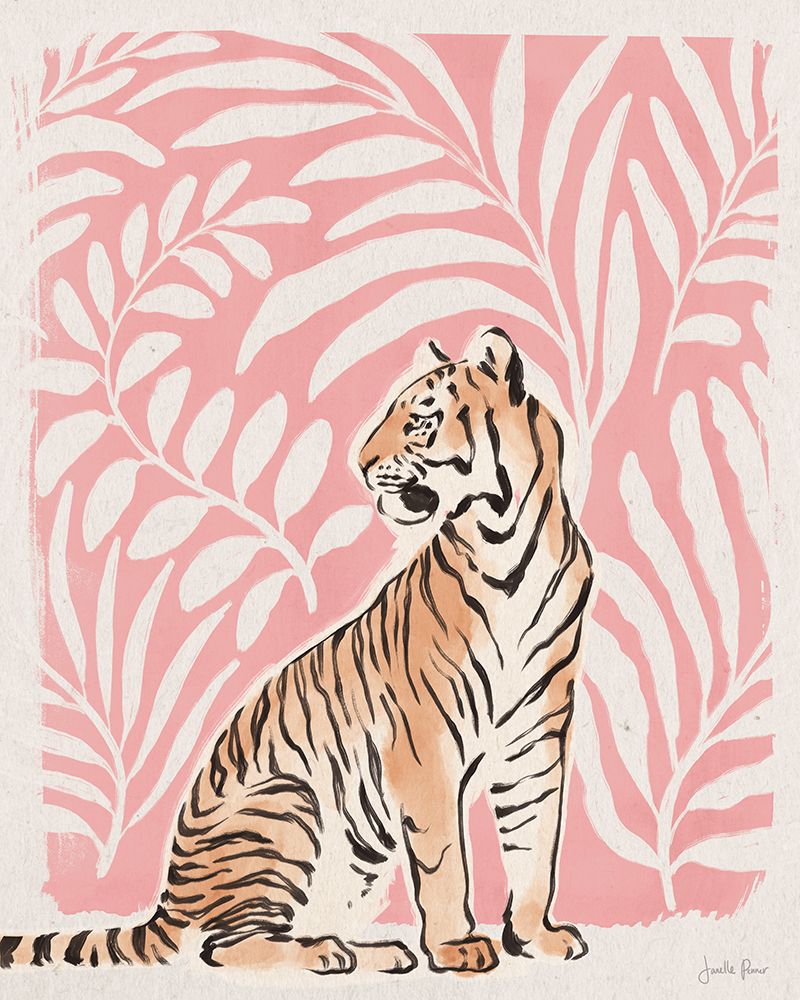 Jungle Cats II Pink art print by Janelle Penner for $57.95 CAD