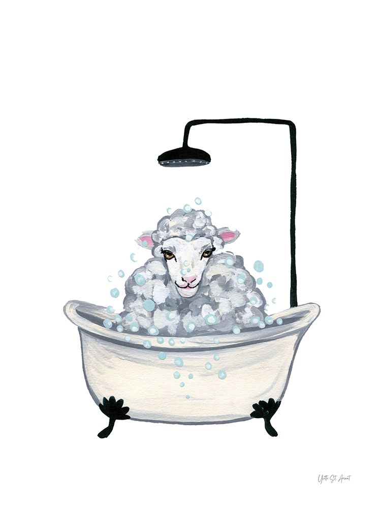 Sheep in Tub and Suds art print by Yvette St. Amant for $57.95 CAD