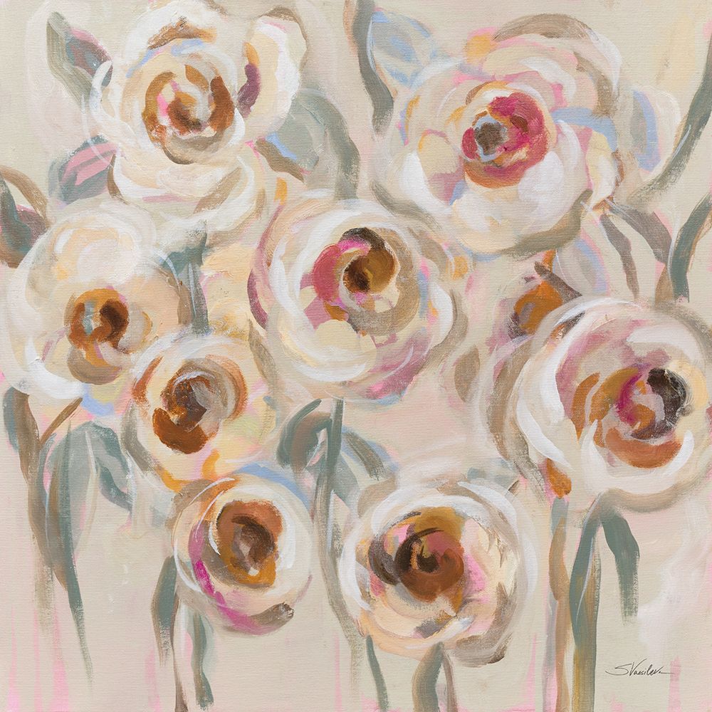 White and Blush Flowers art print by Silvia Vassileva for $57.95 CAD