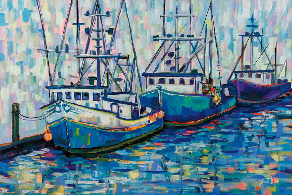 Boats in Harbor v2 art print by Jeanette Vertentes for $57.95 CAD