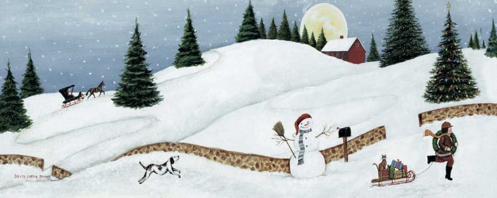 Christmas Valley Snowman art print by David Carter Brown for $57.95 CAD
