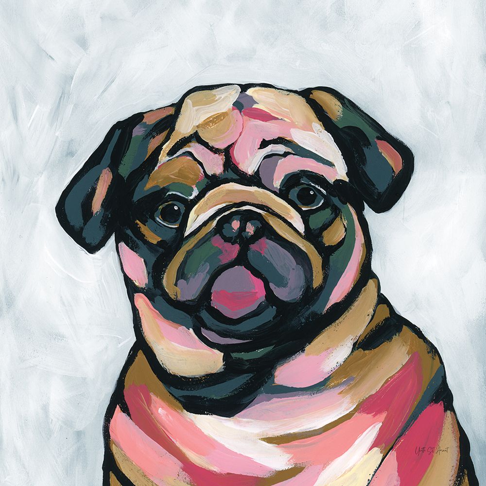 Abstract Pug art print by Yvette St. Amant for $57.95 CAD