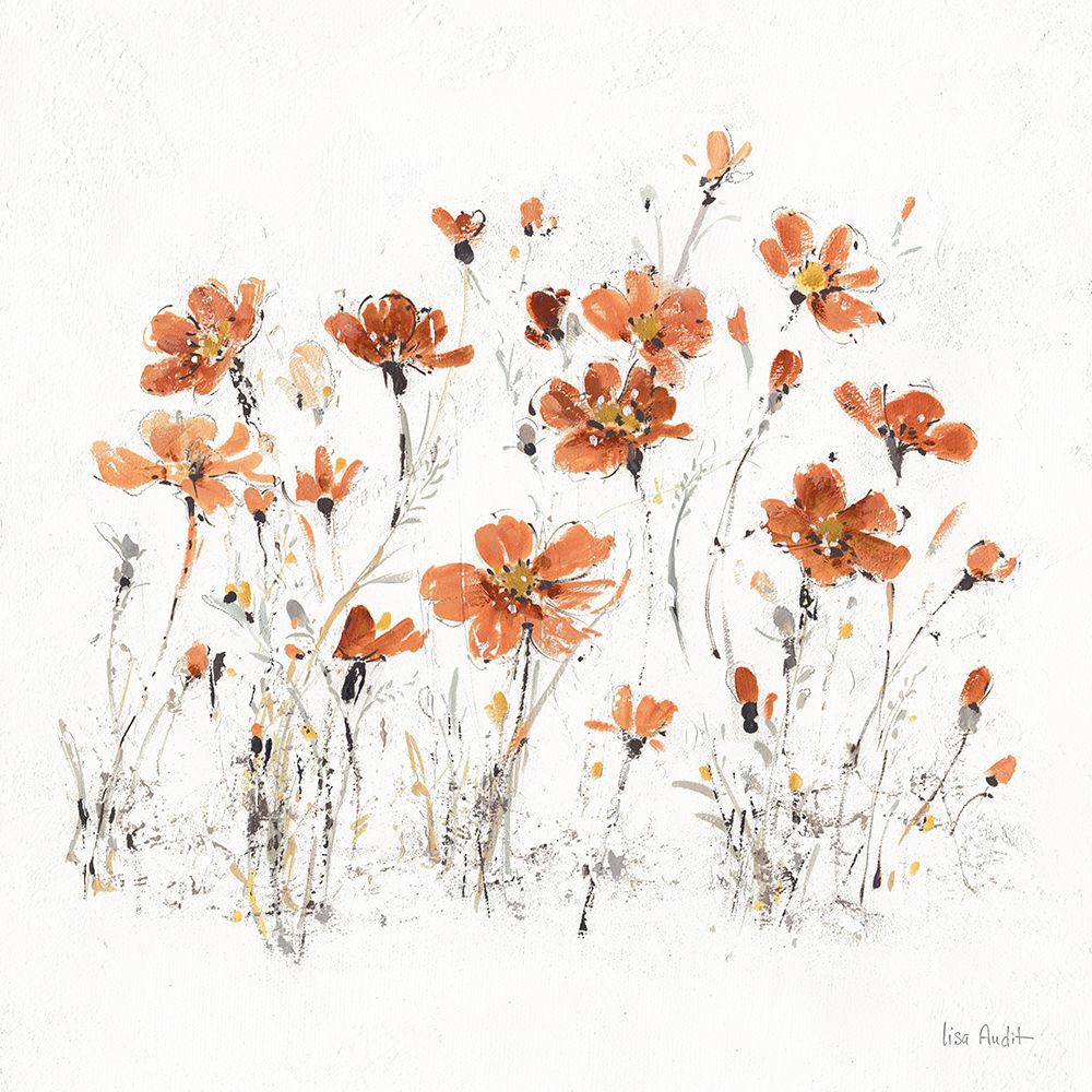 Wildflowers III Orange on White art print by Lisa Audit for $57.95 CAD