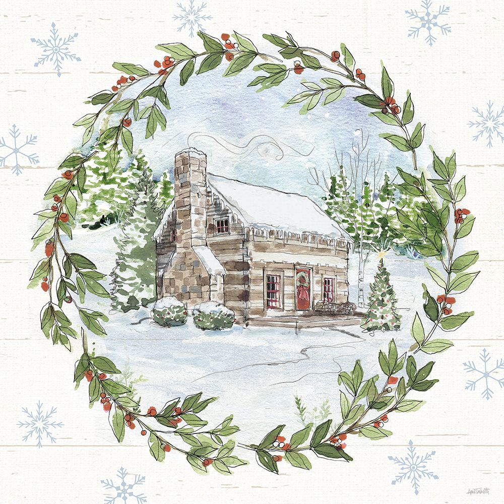 Holiday Vignette II Cabin art print by Anne Tavoletti for $57.95 CAD