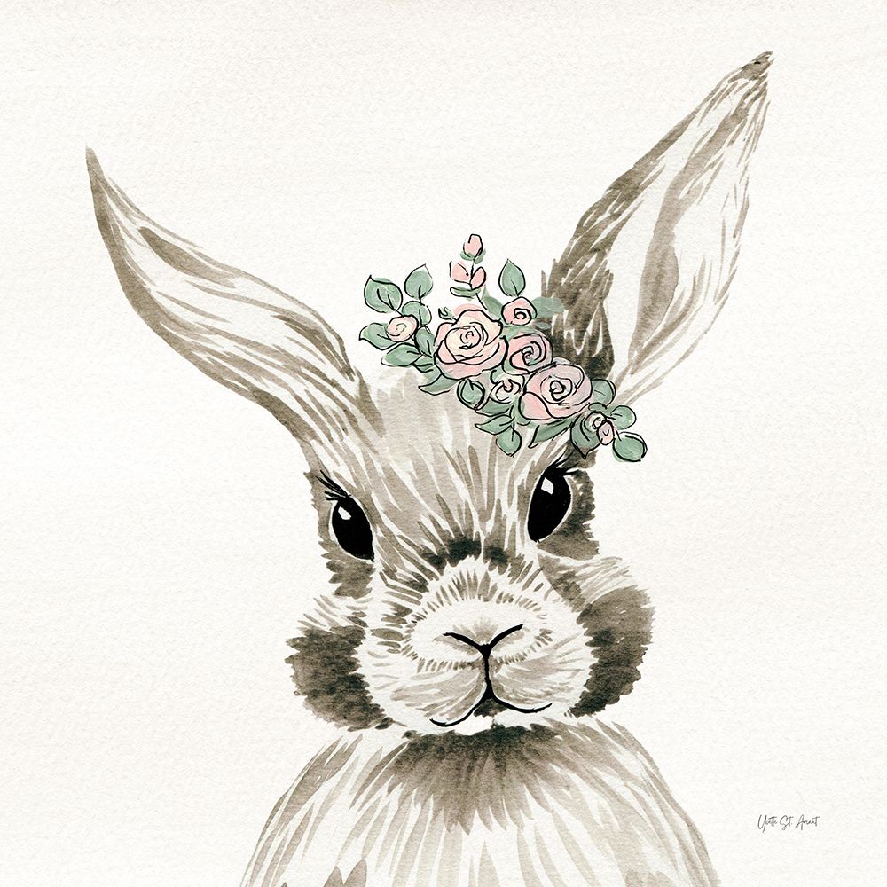 Baby Bunny with Crown art print by Yvette St. Amant for $57.95 CAD