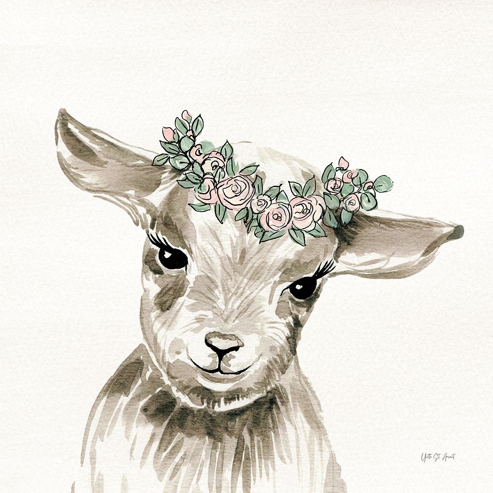 Baby Lamb with Crown art print by Yvette St. Amant for $57.95 CAD