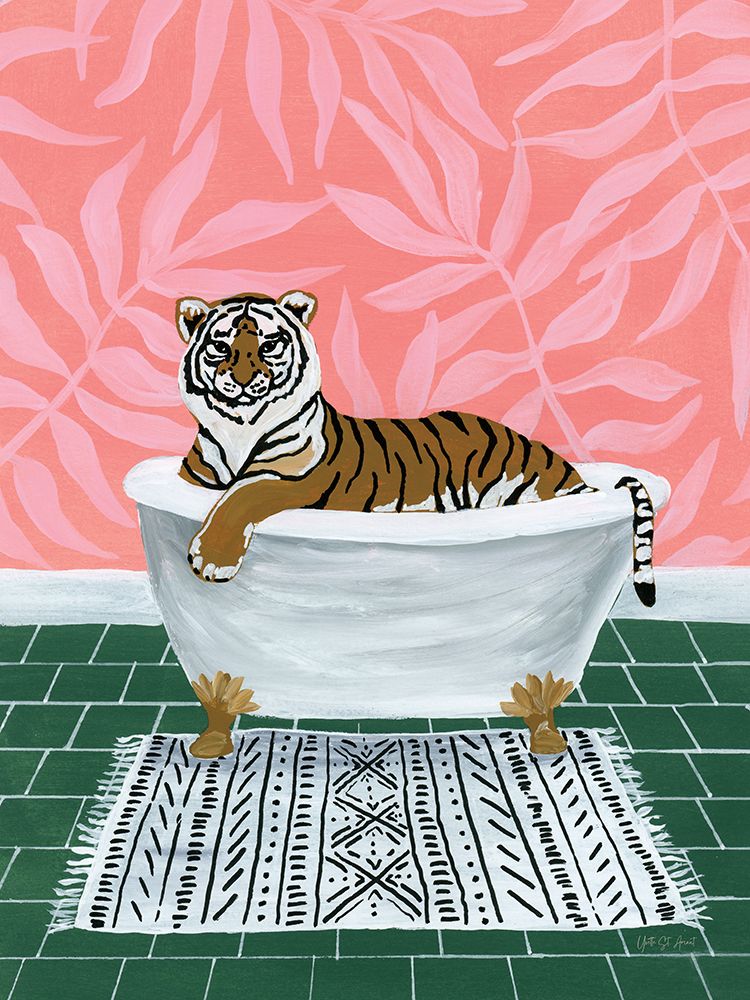 Tiger in Tub art print by Yvette St. Amant for $57.95 CAD