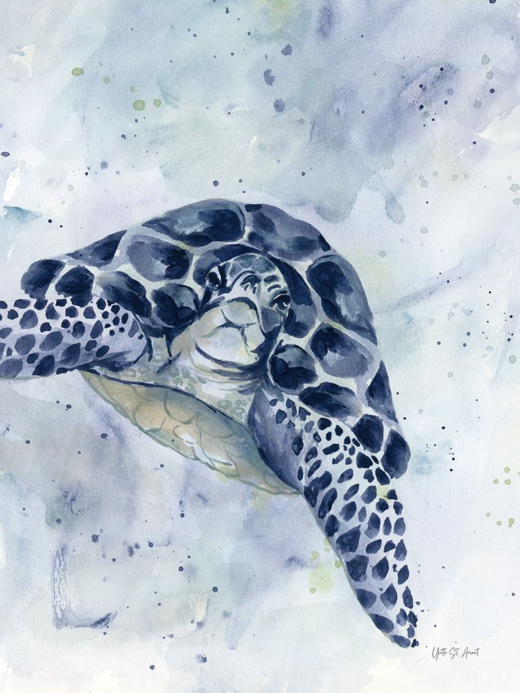 Swimming Sea Turtle art print by Yvette St. Amant for $57.95 CAD