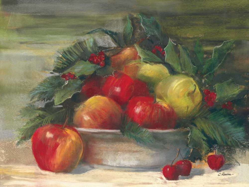 Apples and Holly art print by Carol Rowan for $57.95 CAD
