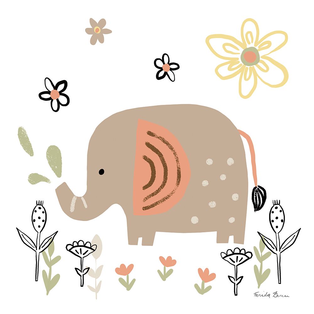 Baby Elephant art print by Farida Zaman for $57.95 CAD