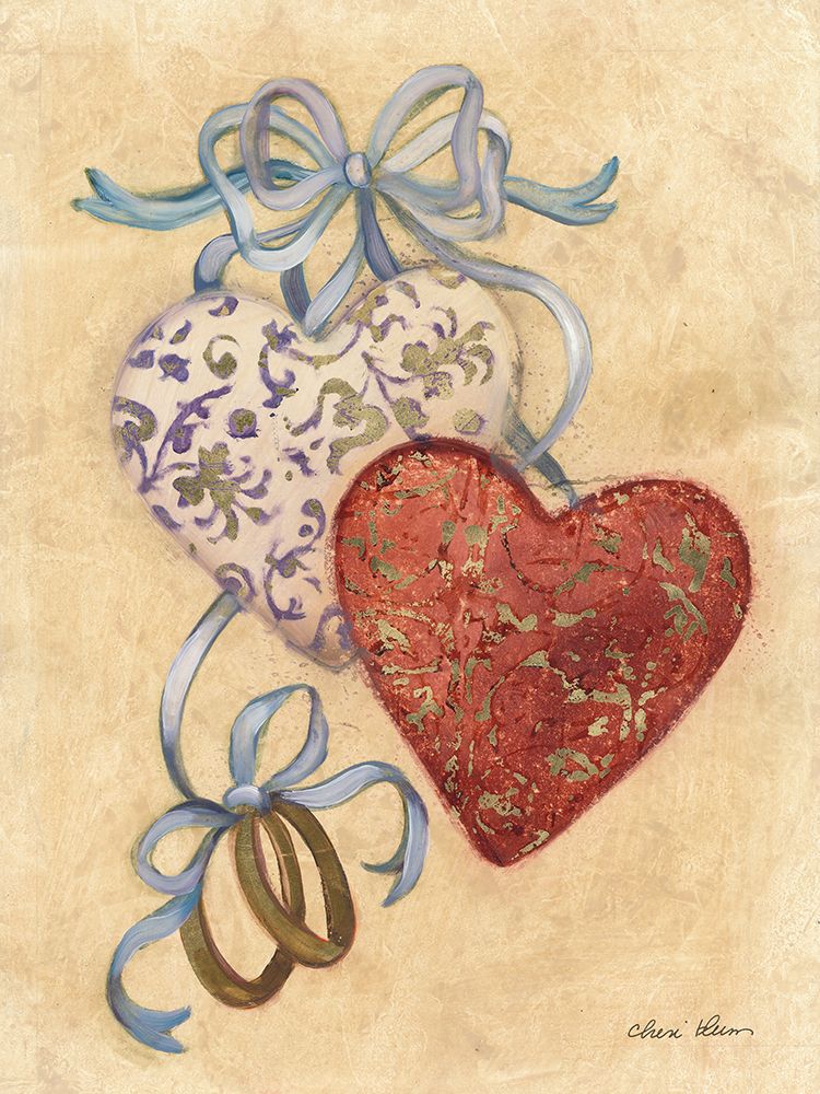 Hearts and Ribbons III art print by Cheri Blum for $57.95 CAD