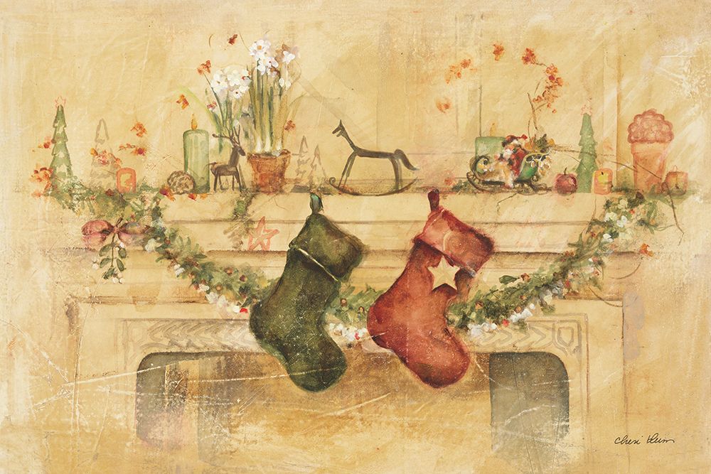 Holiday Mantle art print by Cheri Blum for $57.95 CAD