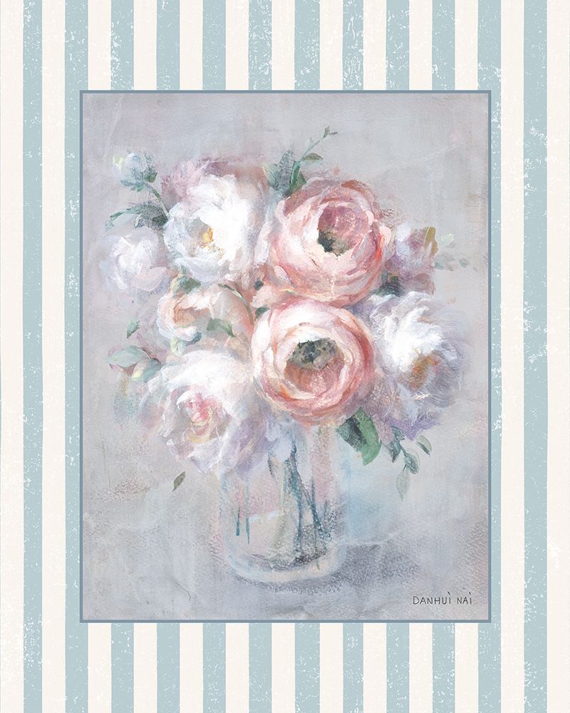 Light Summer Blooms I with Stripes art print by Danhui Nai for $57.95 CAD