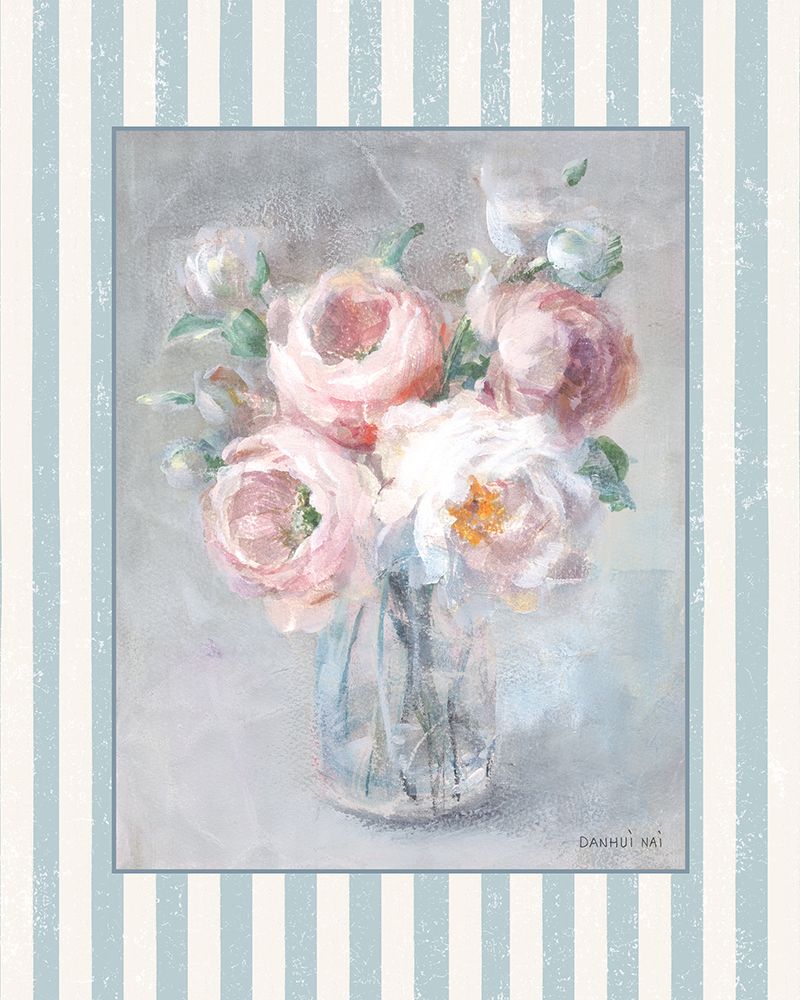Light Summer Blooms II with Stripes art print by Danhui Nai for $57.95 CAD