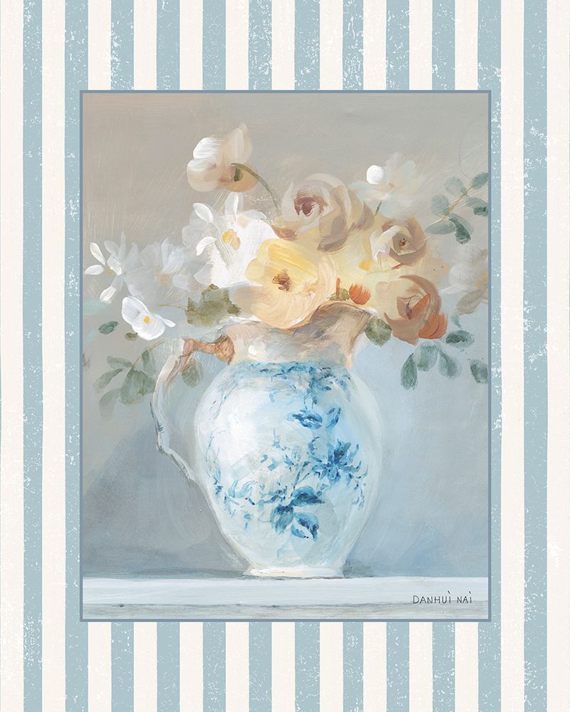Heirloom Bouquet I with Stripes art print by Danhui Nai for $57.95 CAD