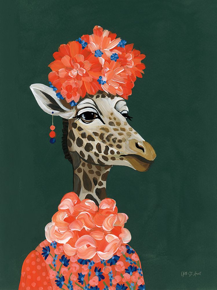Mrs Regal Giraffe Portrait art print by Yvette St. Amant for $57.95 CAD