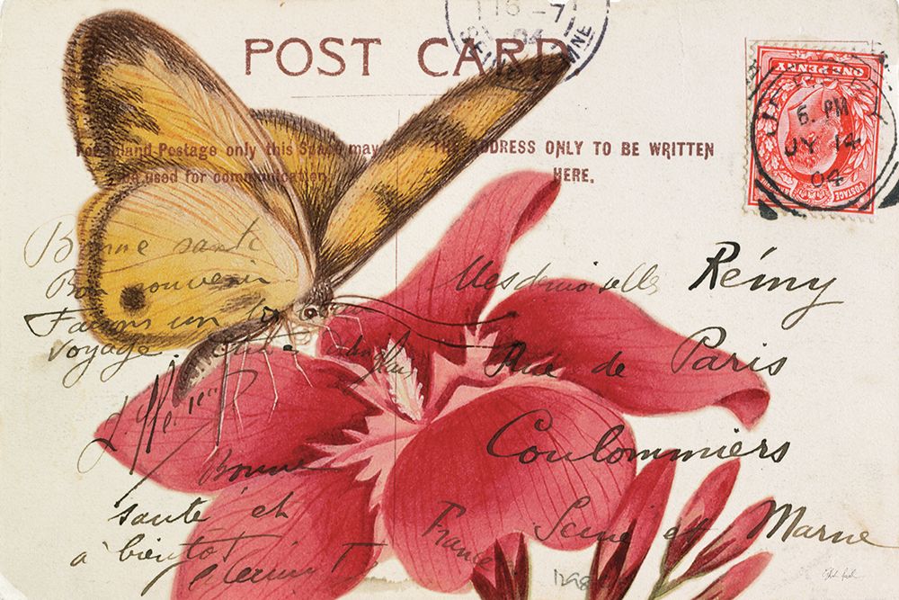 Butterfly Postcard II art print by Deborah Revell for $57.95 CAD