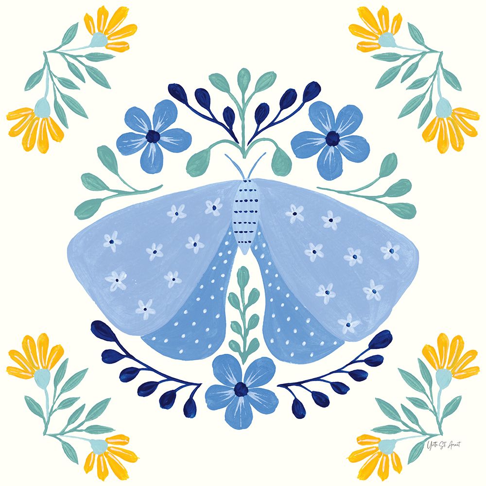 Folk Butterfly I art print by Yvette St. Amant for $57.95 CAD