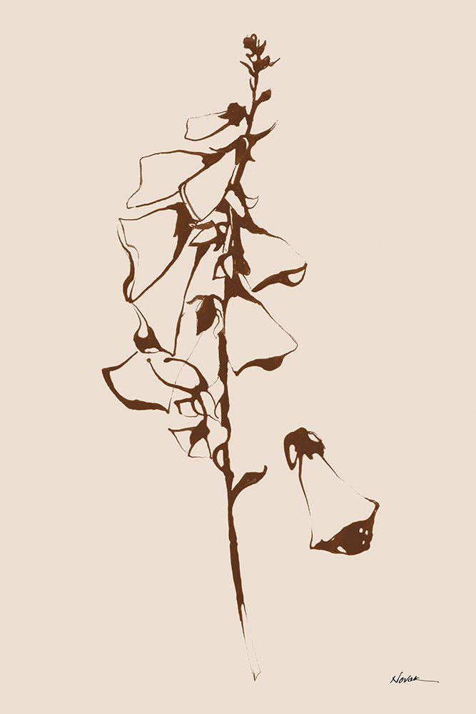 Ink Foxglove Sepia art print by Shirley Novak for $57.95 CAD