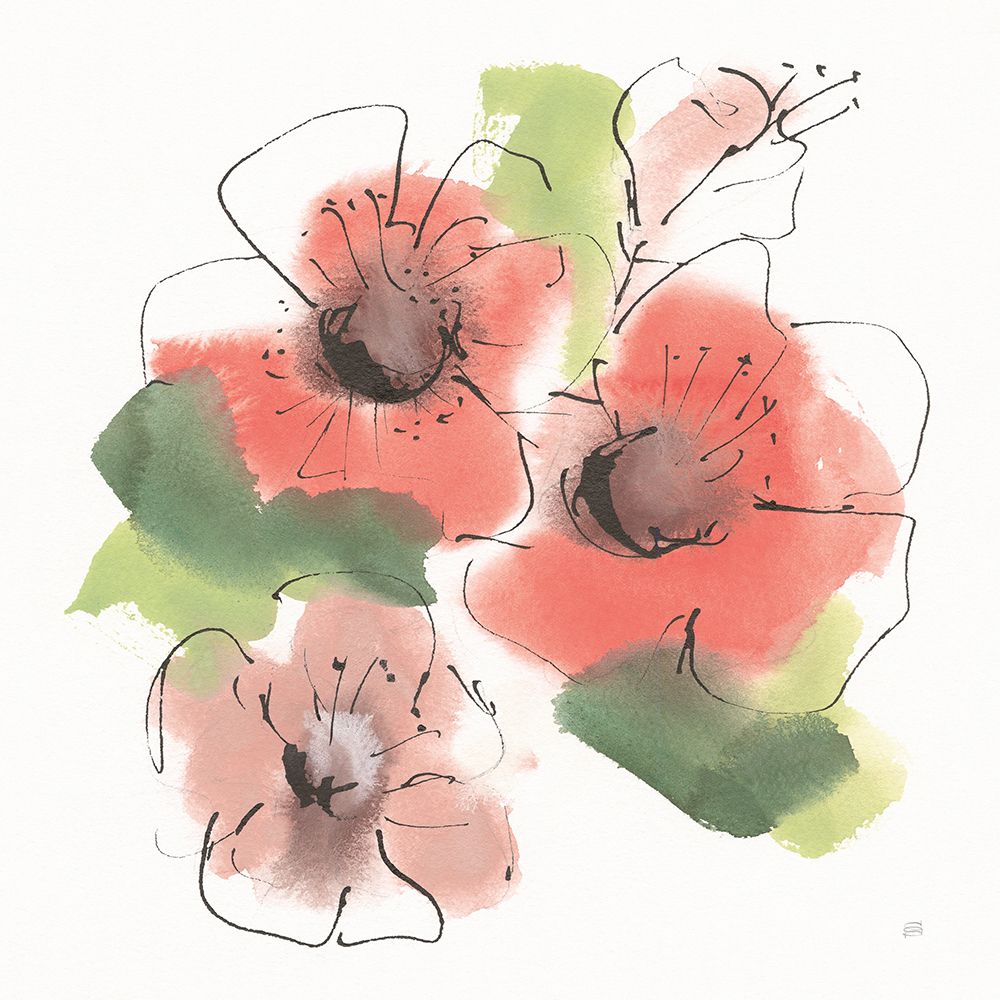 Pink Coral Poppies IV art print by Chris Paschke for $57.95 CAD