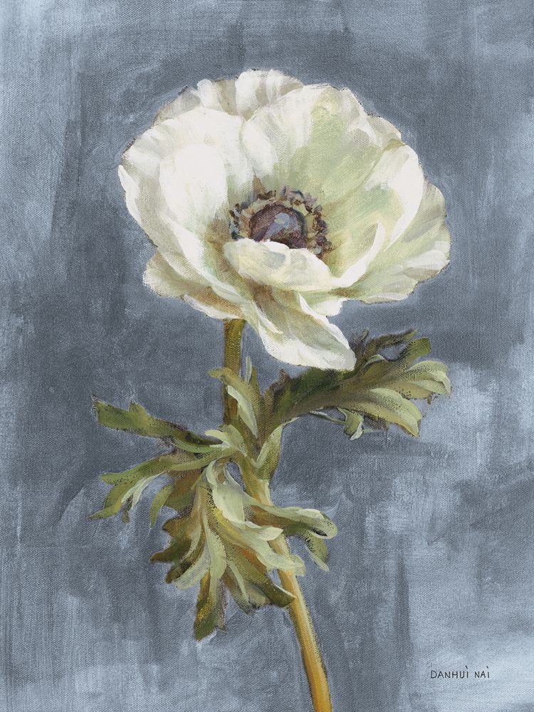 Anemone on Dusty Blue art print by Danhui Nai for $57.95 CAD