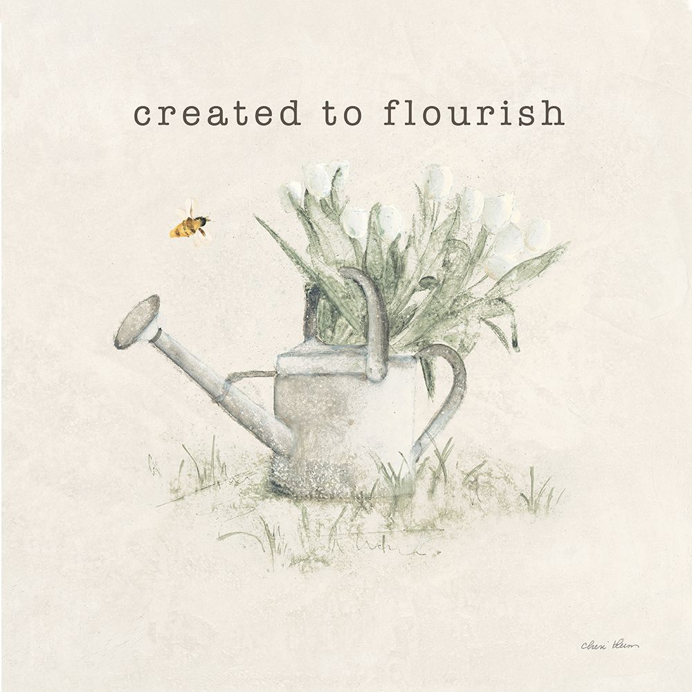 Garden Watering Can Flourish art print by Cheri Blum for $57.95 CAD