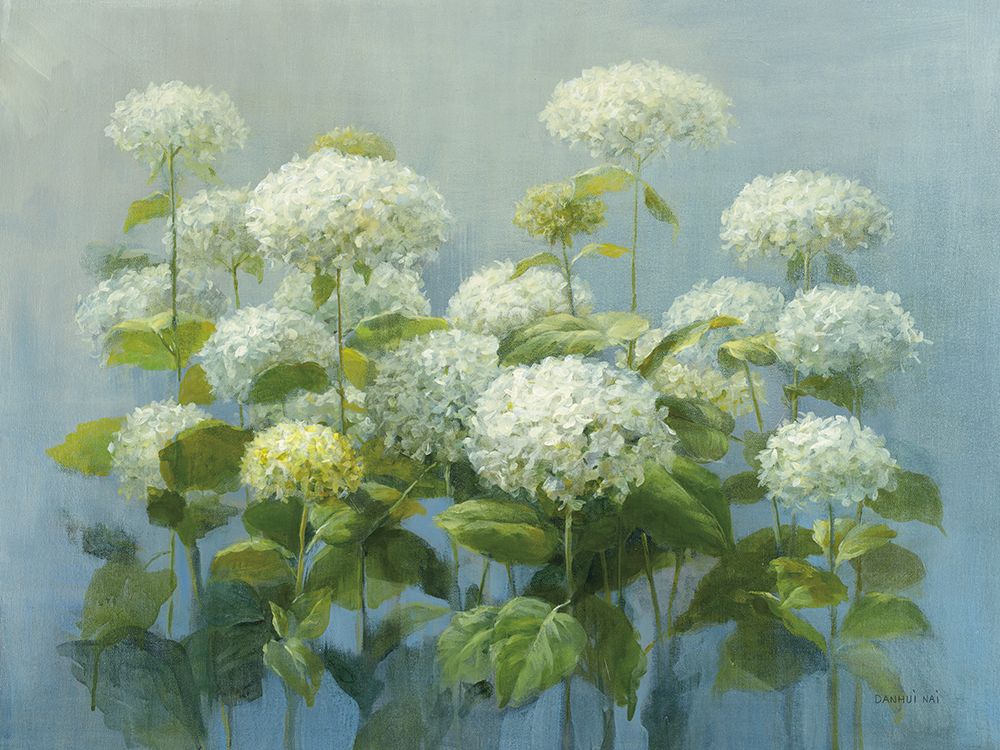White Hydrangea Garden art print by Danhui Nai for $57.95 CAD