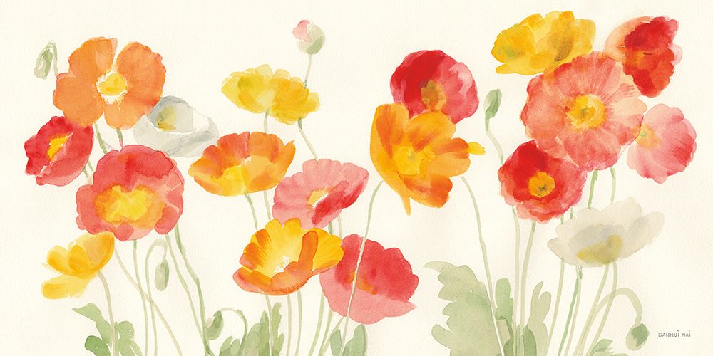 Bright Poppies III art print by Danhui Nai for $57.95 CAD